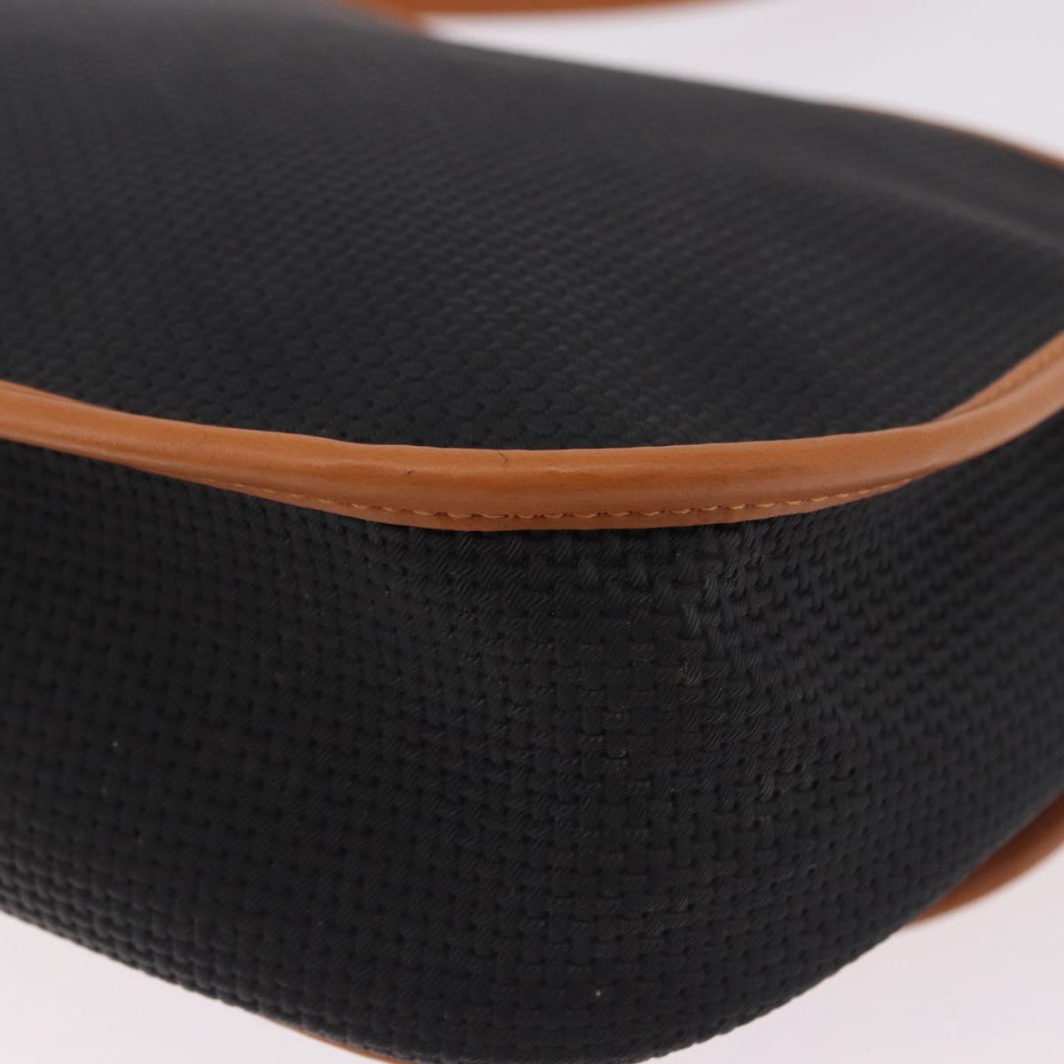 SAINT LAURENT Shoulder Bag PVC Canvas Black Gold Auth bs35986