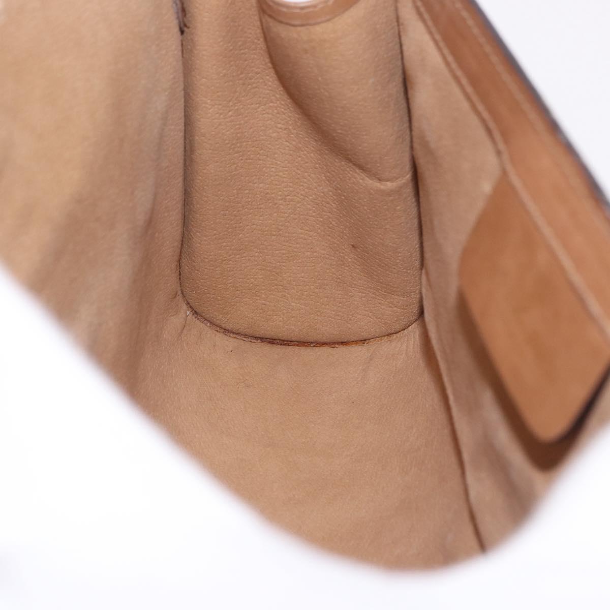 GUCCI Web Sherry Line Clutch Bag Canvas Beige Gold 010 378 Auth bs35987