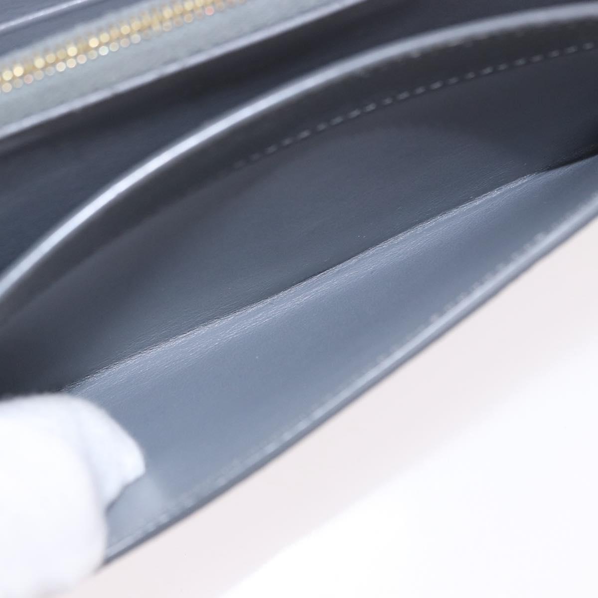 CELINE Long Wallet Leather Gray Gold Auth bs35988A