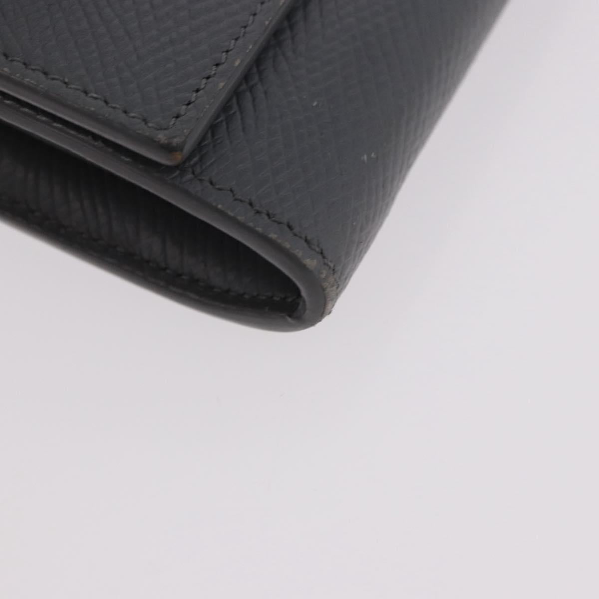 CELINE Long Wallet Leather Gray Gold Auth bs35988A