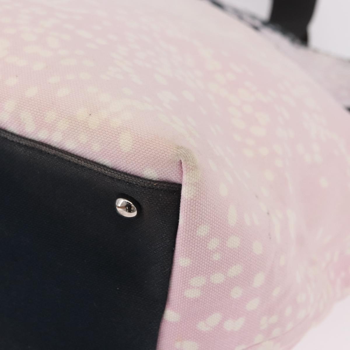 CHANEL Hand Bag Canvas Pink Silver CC Auth bs35992A