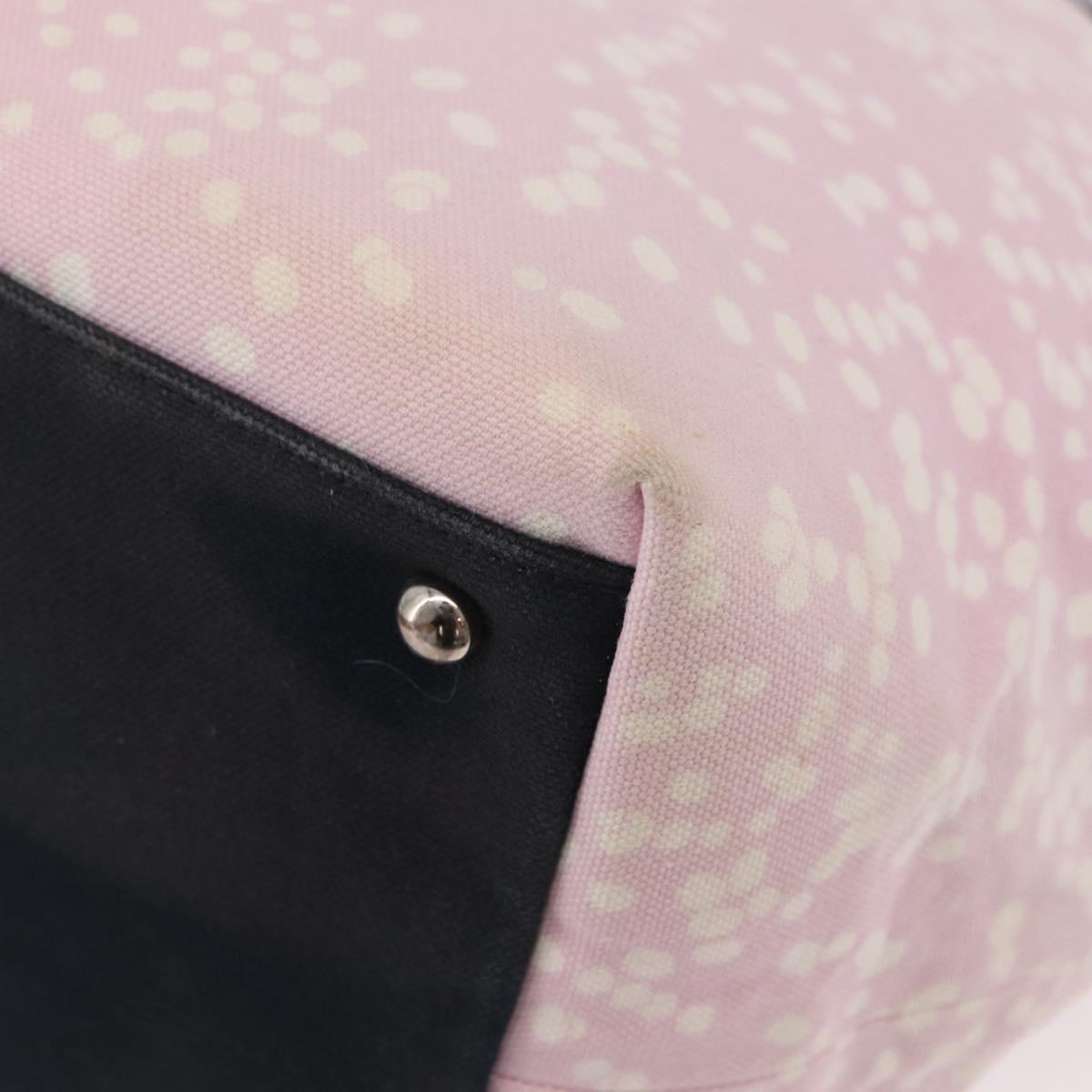 CHANEL Hand Bag Canvas Pink Silver CC Auth bs35992A