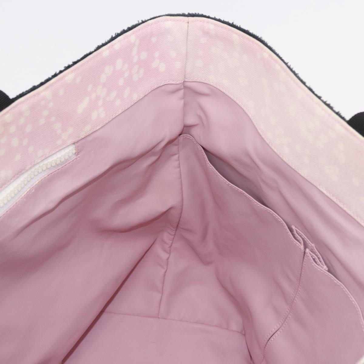 CHANEL Hand Bag Canvas Pink Silver CC Auth bs35992A