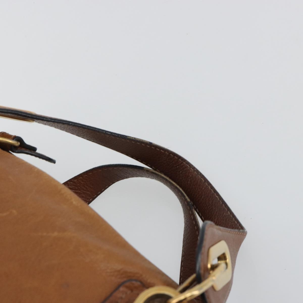 Chloe Paraty Hand Bag Leather Brown Gold Auth bs35996