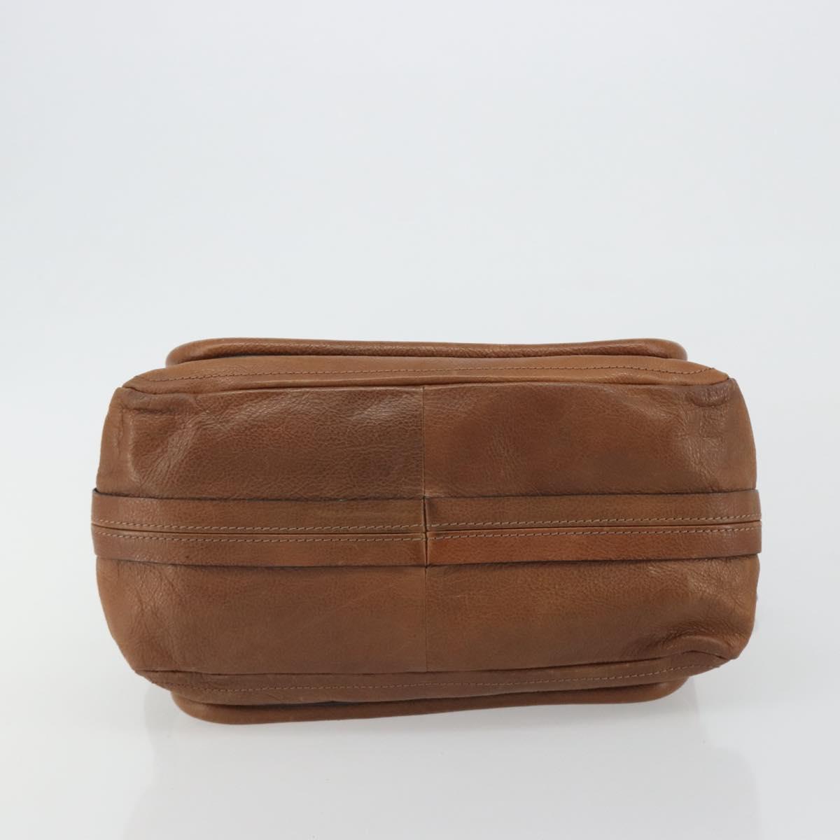 Chloe Paraty Hand Bag Leather Brown Gold Auth bs35996
