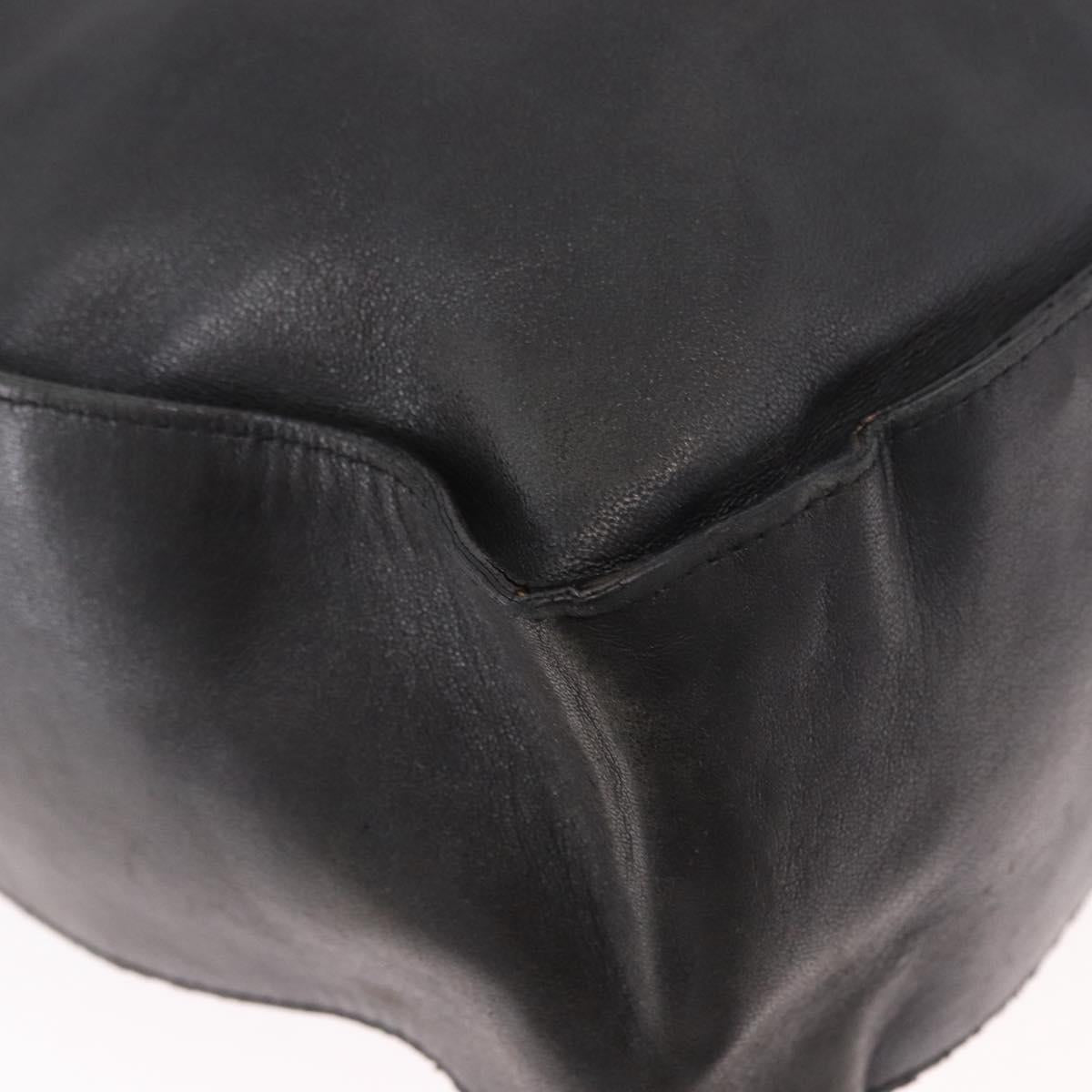 BOTTEGA VENETA INTRECCIATO Shoulder Bag Leather Black Auth bs36000