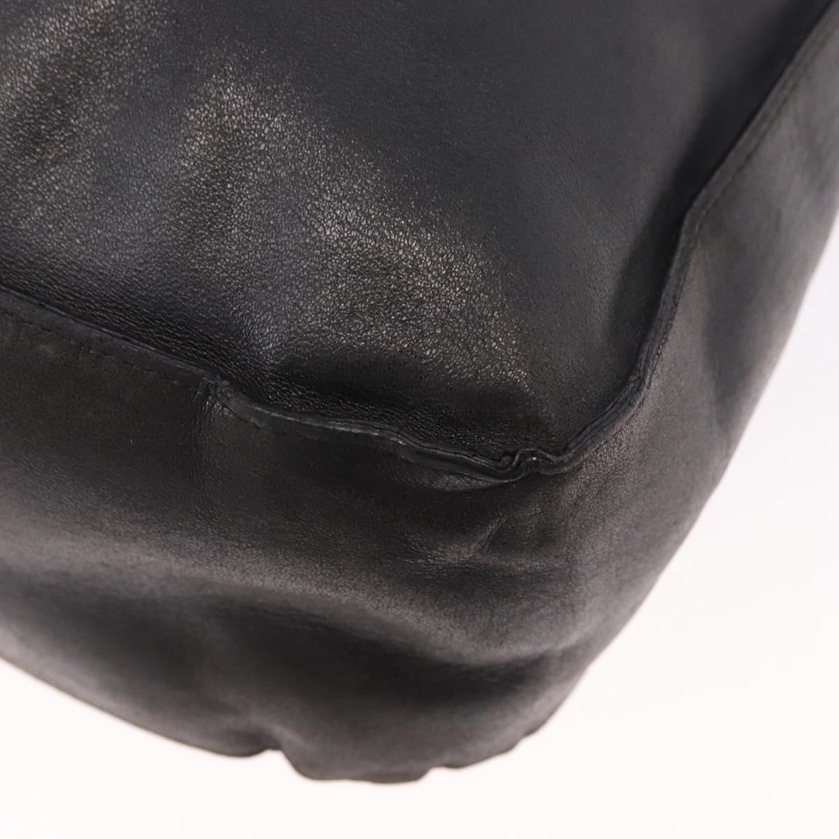 BOTTEGA VENETA INTRECCIATO Shoulder Bag Leather Black Auth bs36000