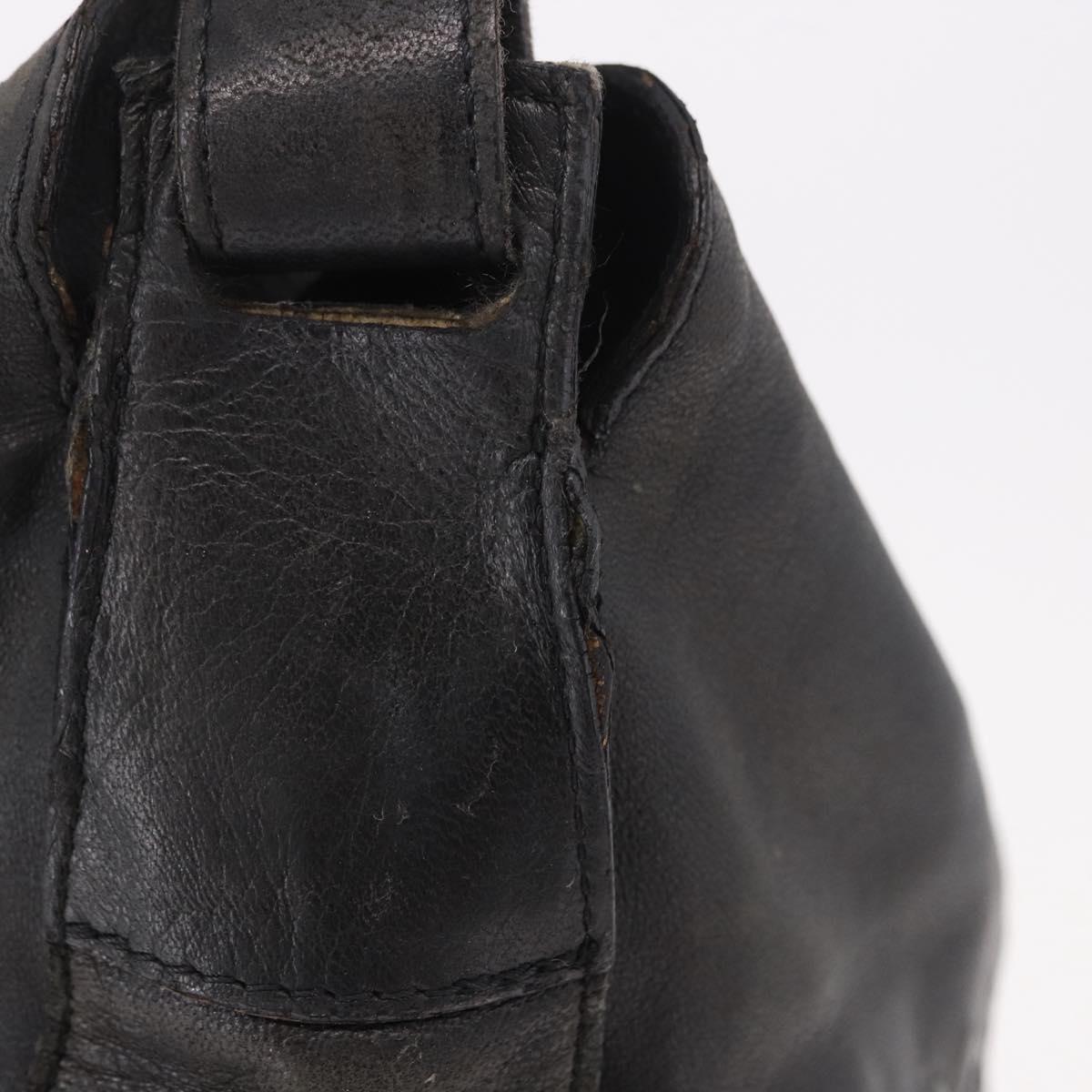 BOTTEGA VENETA INTRECCIATO Shoulder Bag Leather Black Auth bs36000