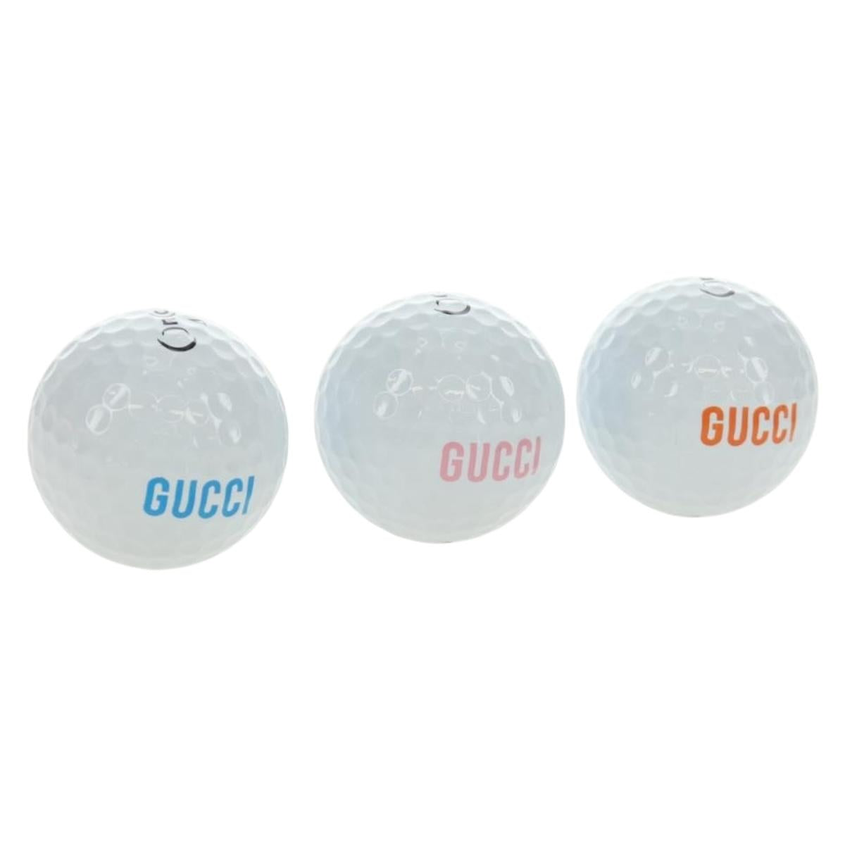 GUCCI Golf Ball Set Rubber White Auth bs36003M