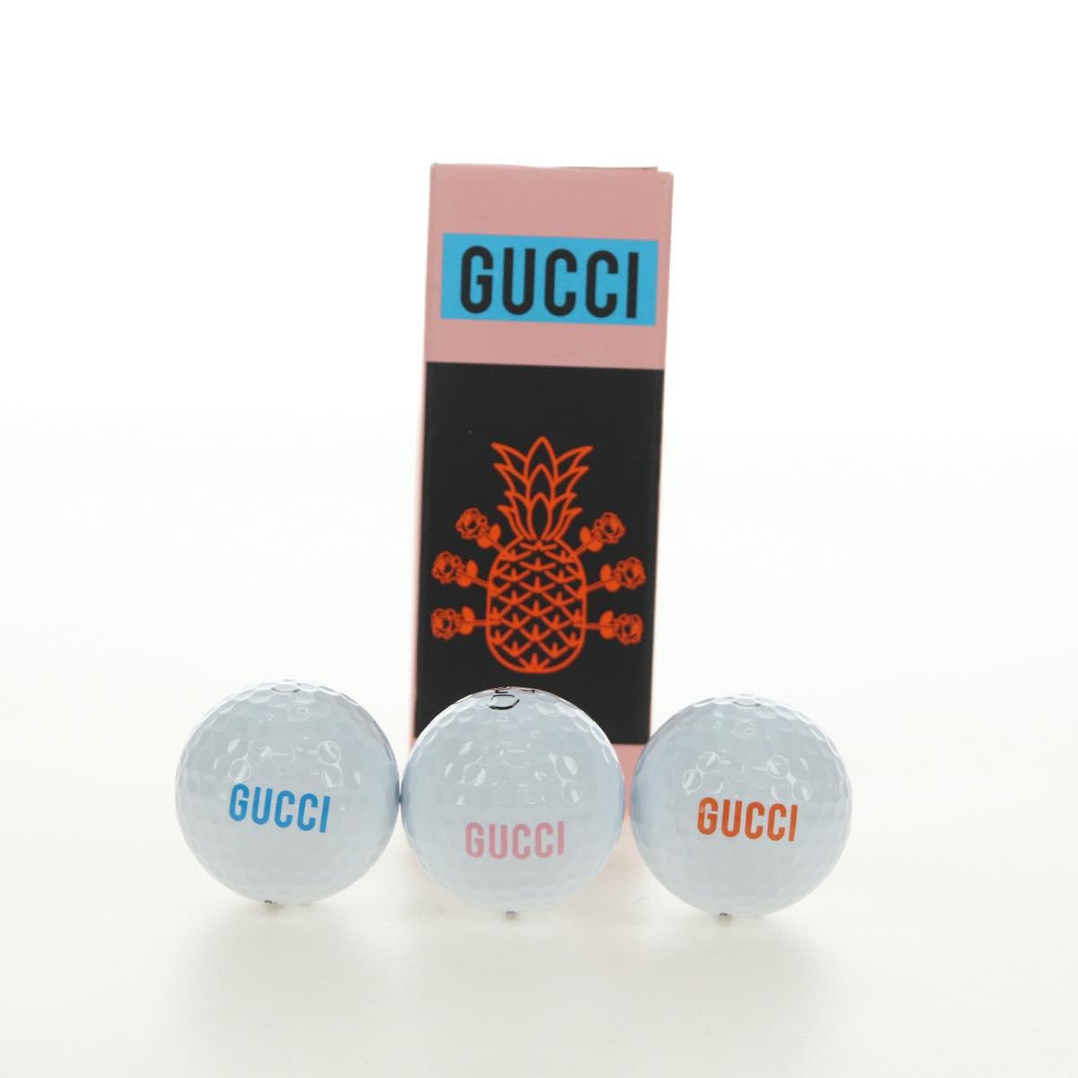 GUCCI Golf Ball Set Rubber White Auth bs36003M