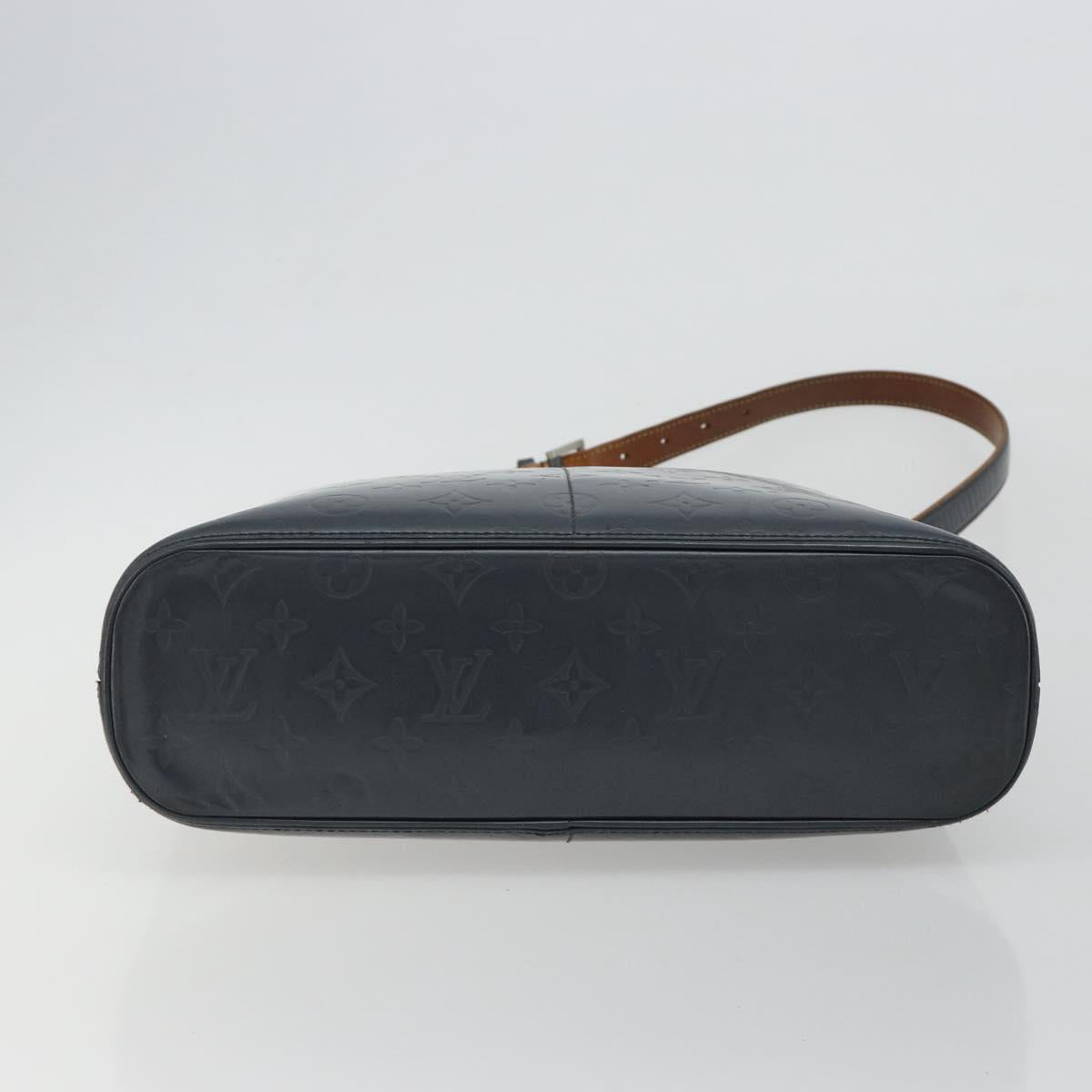 LOUIS VUITTON Monogram Mat Sutter Shoulder Bag Blue M55165 LV Auth bs36009