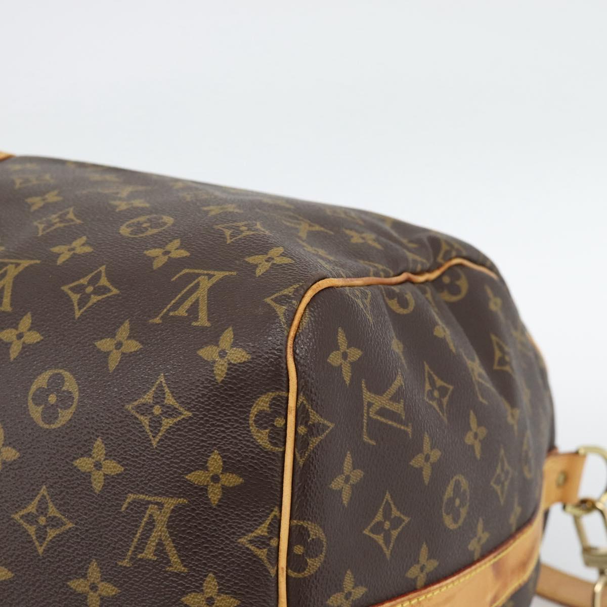 LOUIS VUITTON Monogram Keepall Bandouliere 55 Boston Bag M41414 LV Auth bs36013