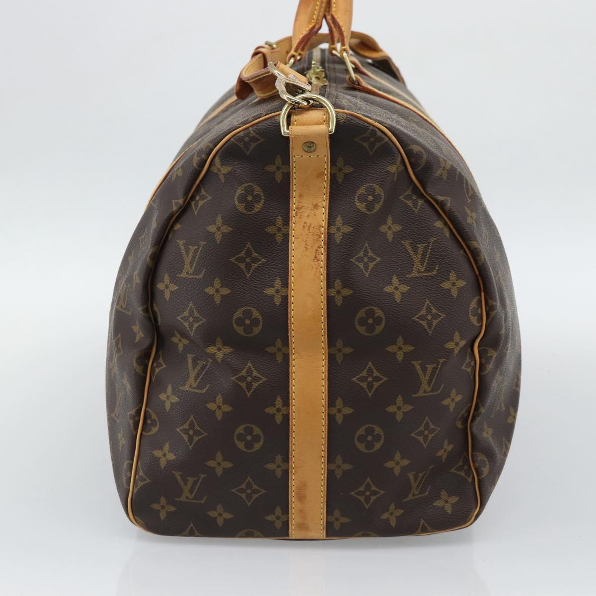 LOUIS VUITTON Monogram Keepall Bandouliere 55 Boston Bag M41414 LV Auth bs36013