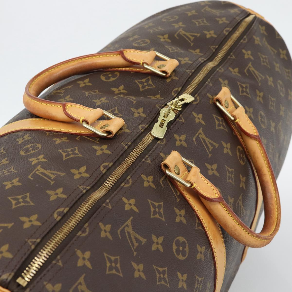 LOUIS VUITTON Monogram Keepall Bandouliere 55 Boston Bag M41414 LV Auth bs36013