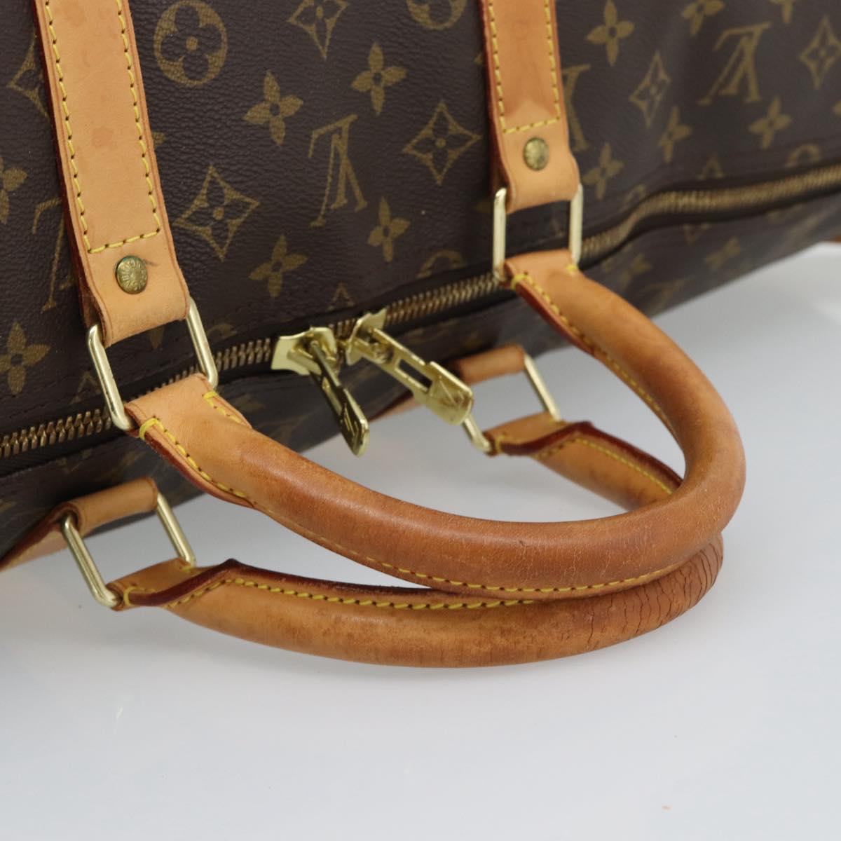 LOUIS VUITTON Monogram Keepall Bandouliere 55 Boston Bag M41414 LV Auth bs36013