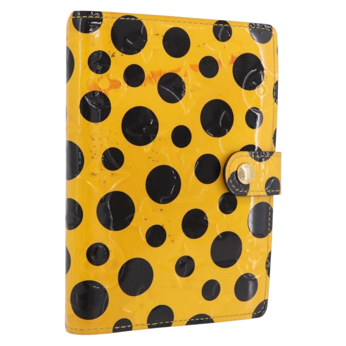 LOUIS VUITTON Monogram Vernis Dot Agenda PM Cover Yellow M91517 LV Auth bs36015