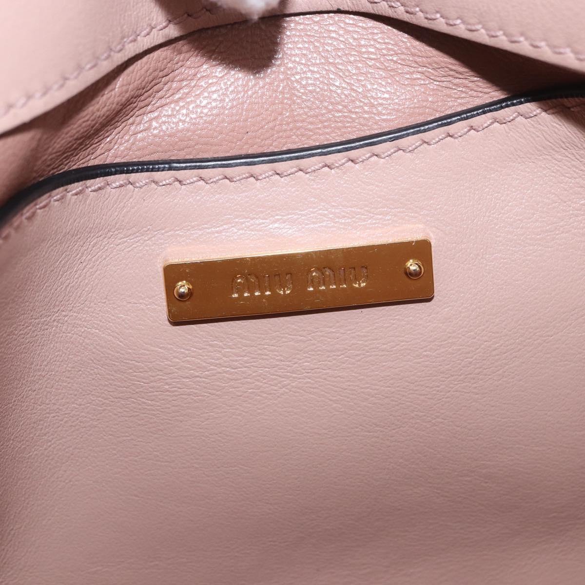 Miu Miu Hand Bag Leather 2way Pink Gold Auth bs36019A