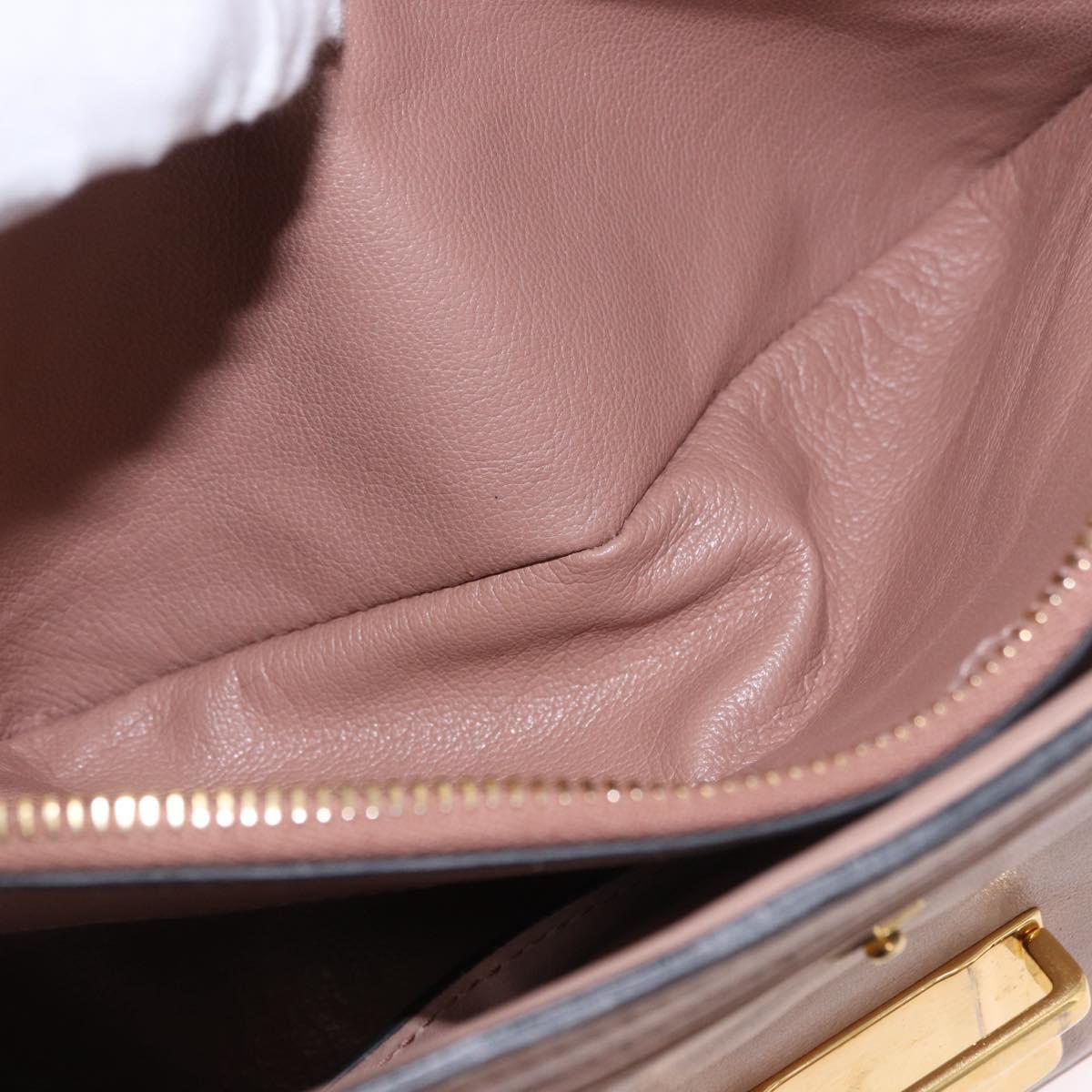 Miu Miu Hand Bag Leather 2way Pink Gold Auth bs36019A