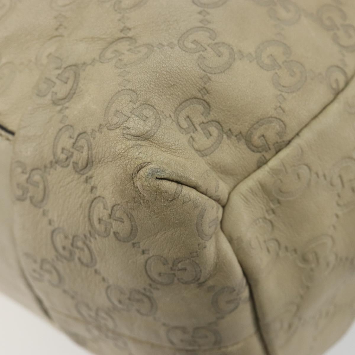 GUCCI GG Canvas Guccissima Hand Bag Leather Ivory Gold 197020 Auth bs36026