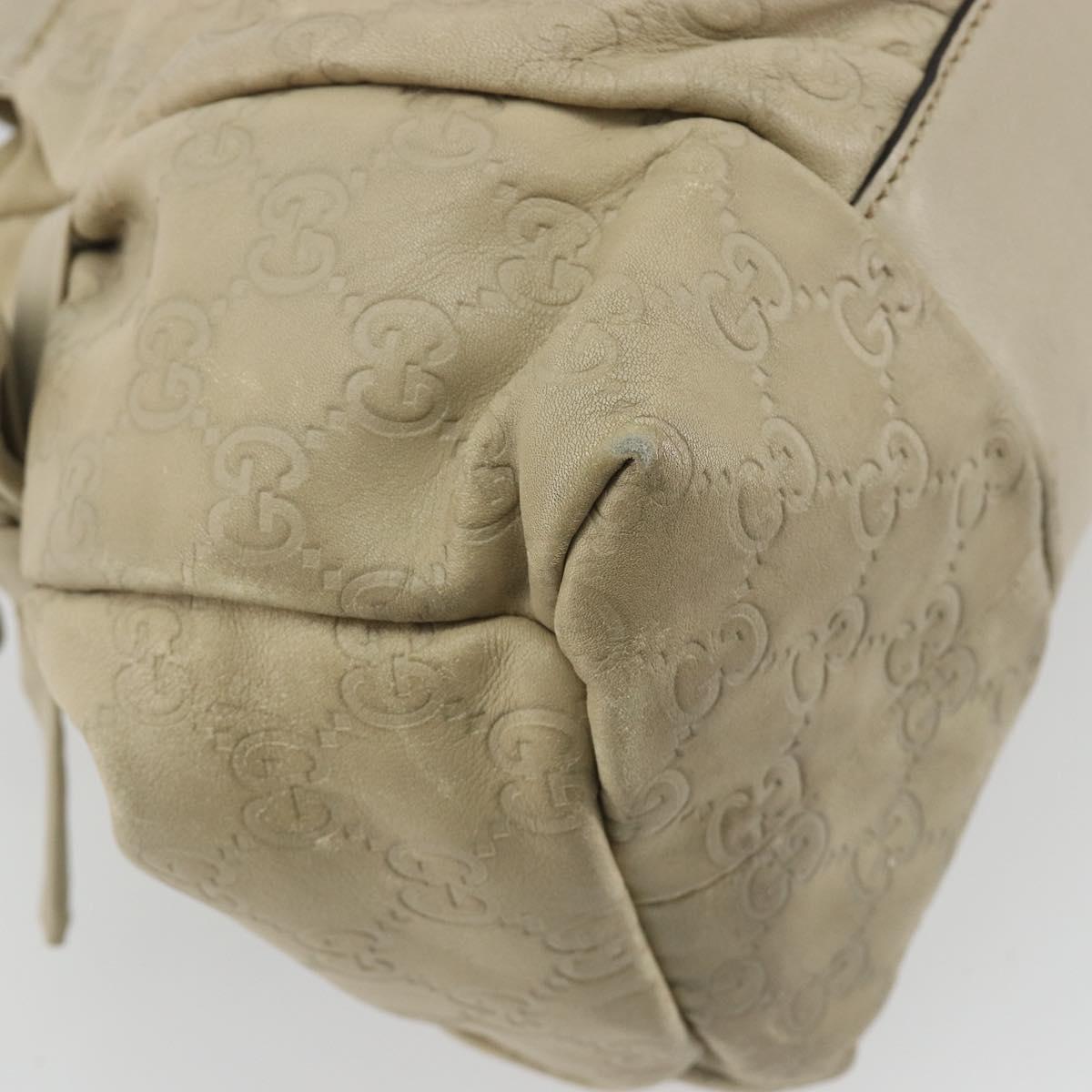GUCCI GG Canvas Guccissima Hand Bag Leather Ivory Gold 197020 Auth bs36026