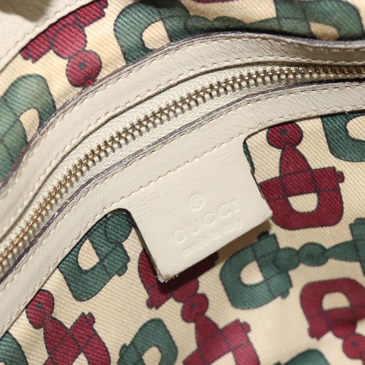 GUCCI GG Canvas Guccissima Hand Bag Leather Ivory Gold 197020 Auth bs36026