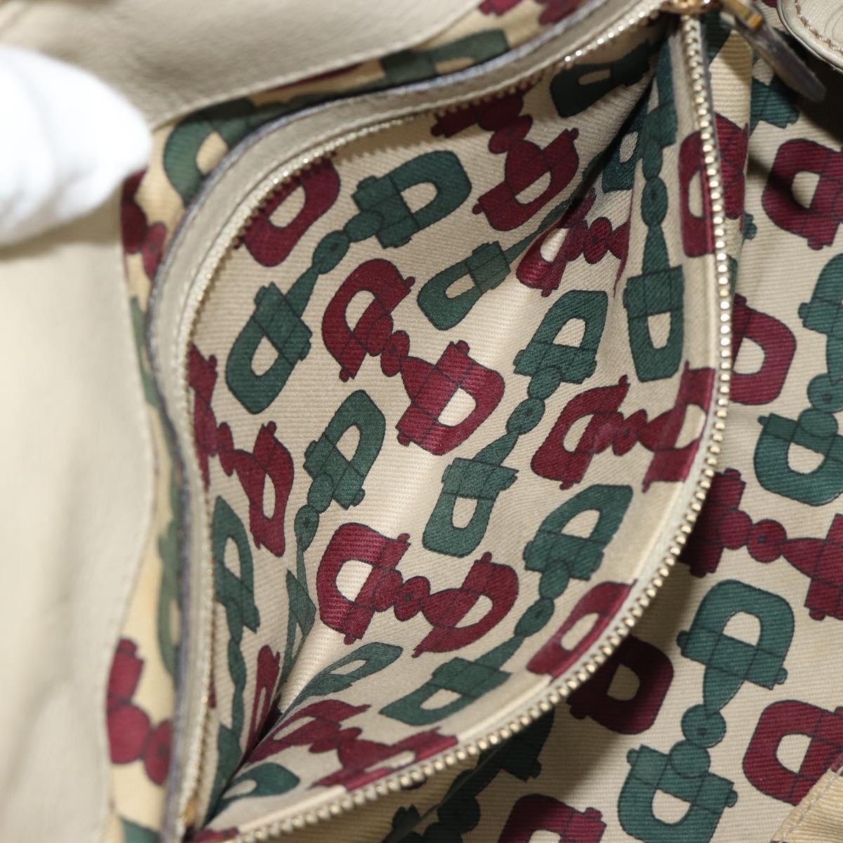 GUCCI GG Canvas Guccissima Hand Bag Leather Ivory Gold 197020 Auth bs36026