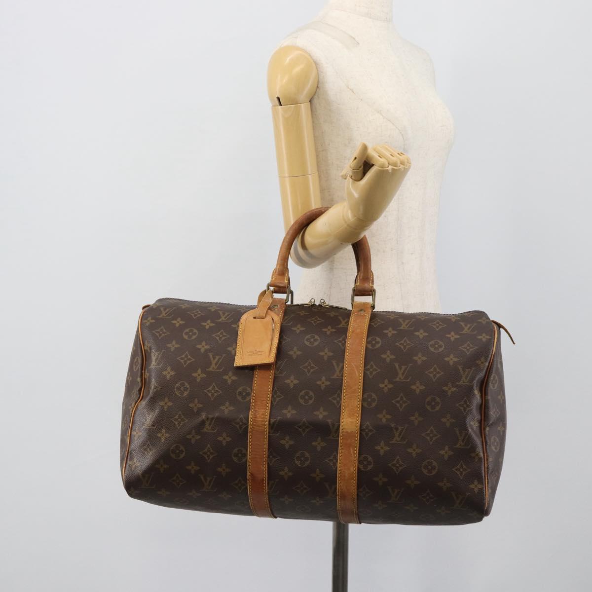 LOUIS VUITTON Monogram Keepall 45 Boston Bag M41428 LV Auth bs36028