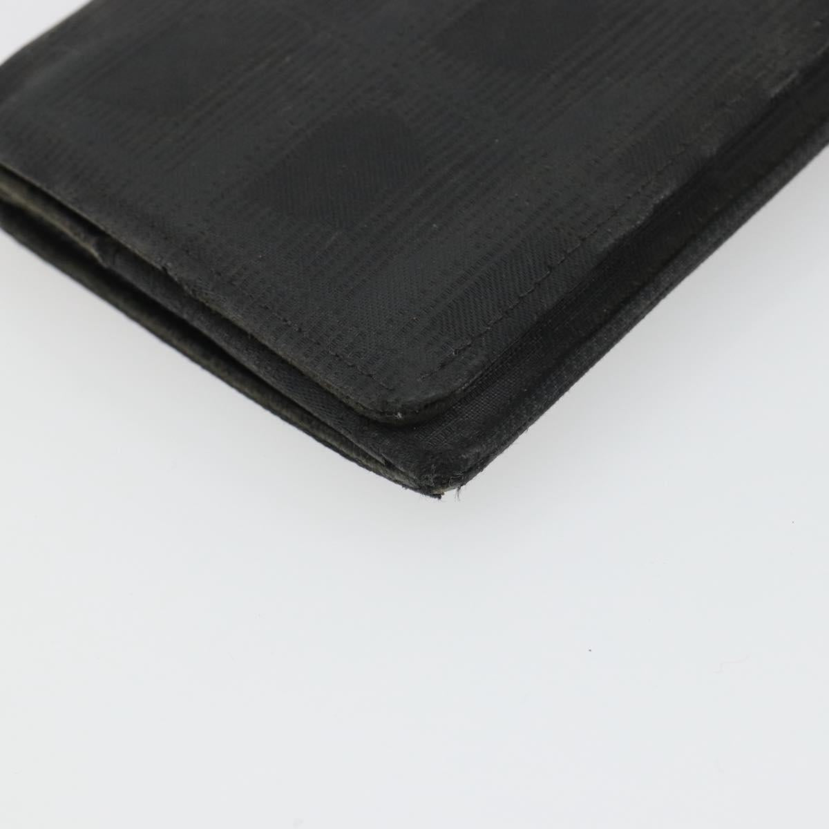 CHANEL New Travel Line Long Wallet Nylon Black Silver CC Auth bs36031