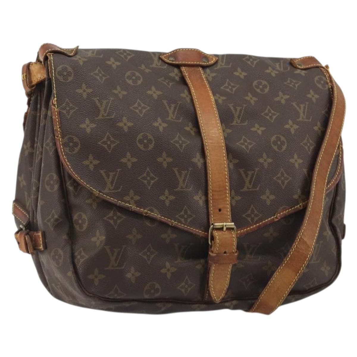 LOUIS VUITTON Monogram Saumur 35 Shoulder Bag M42254 LV Auth bs36035