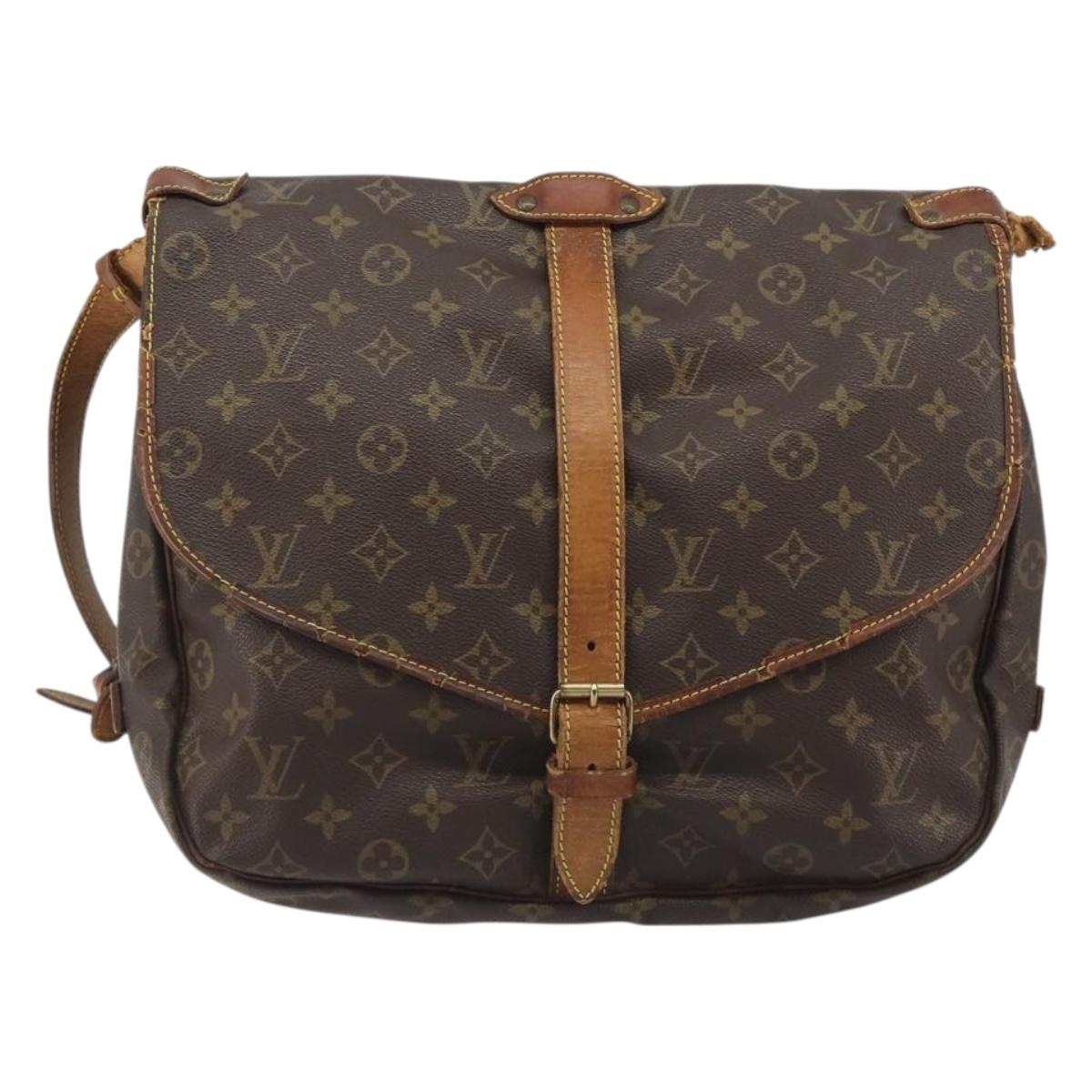 LOUIS VUITTON Monogram Saumur 35 Shoulder Bag M42254 LV Auth bs36035