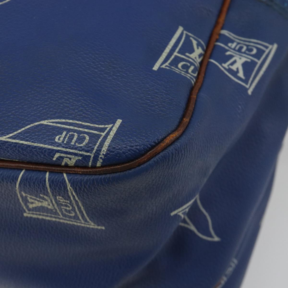 LOUIS VUITTON LV Cup Sac Cowes Bag Coated Canvas Blue M80008 LV Auth bs36041