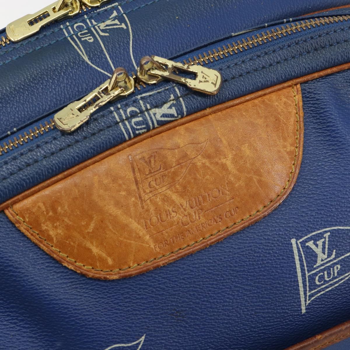 LOUIS VUITTON LV Cup Sac Cowes Bag Coated Canvas Blue M80008 LV Auth bs36041
