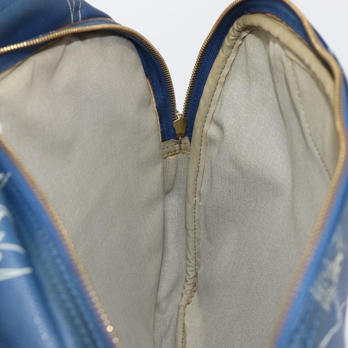 LOUIS VUITTON LV Cup Sac Cowes Bag Coated Canvas Blue M80008 LV Auth bs36041
