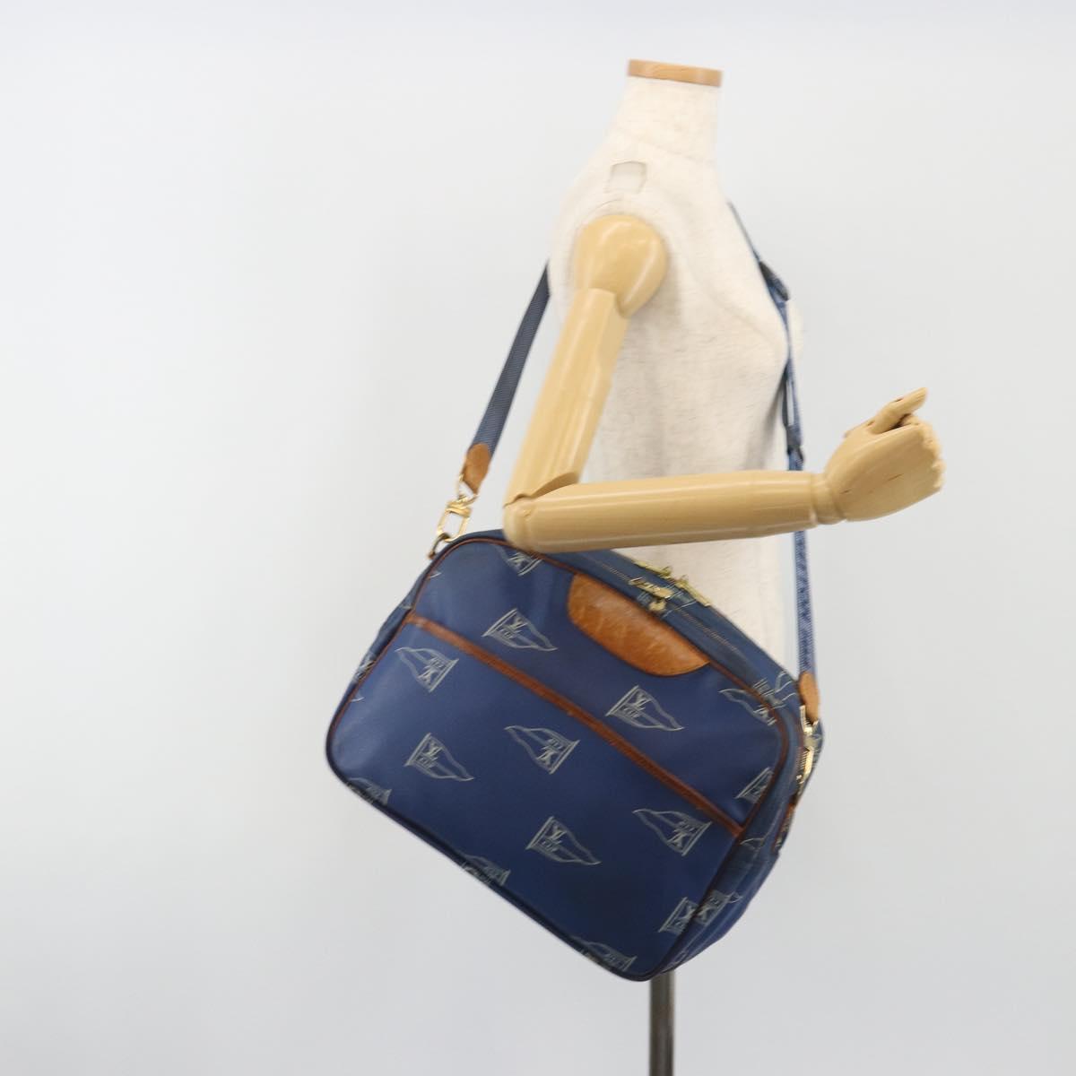 LOUIS VUITTON LV Cup Sac Cowes Bag Coated Canvas Blue M80008 LV Auth bs36041