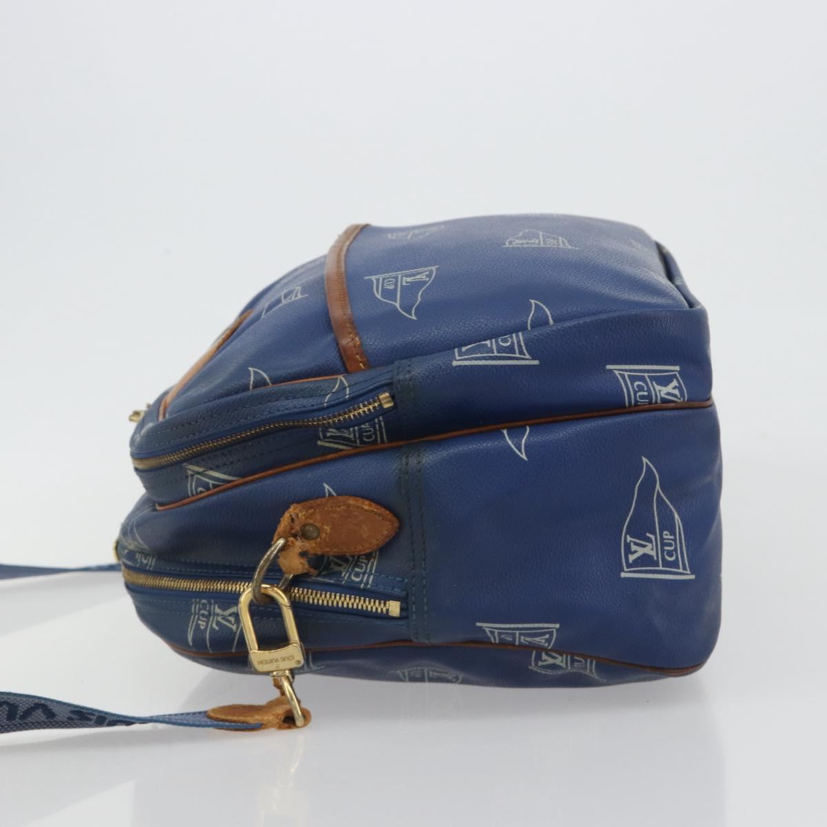 LOUIS VUITTON LV Cup Sac Cowes Bag Coated Canvas Blue M80008 LV Auth bs36041
