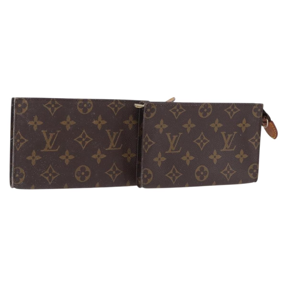 LOUIS VUITTON Monogram Bucket PM Accessory Pouch 2 Set LV Auth bs36044