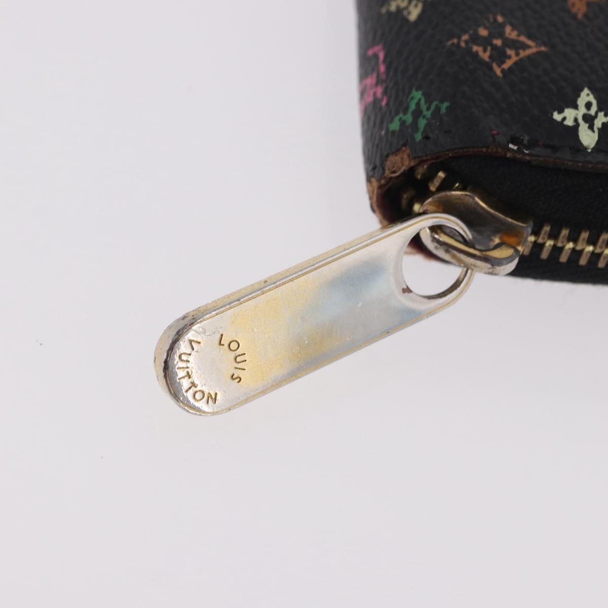 LOUIS VUITTON Monogram Multicolor Zippy Long Wallet Black M60243 LV Auth bs36045