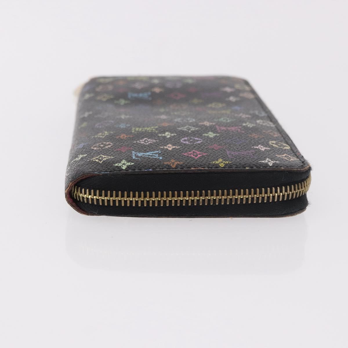LOUIS VUITTON Monogram Multicolor Zippy Long Wallet Black M60243 LV Auth bs36045