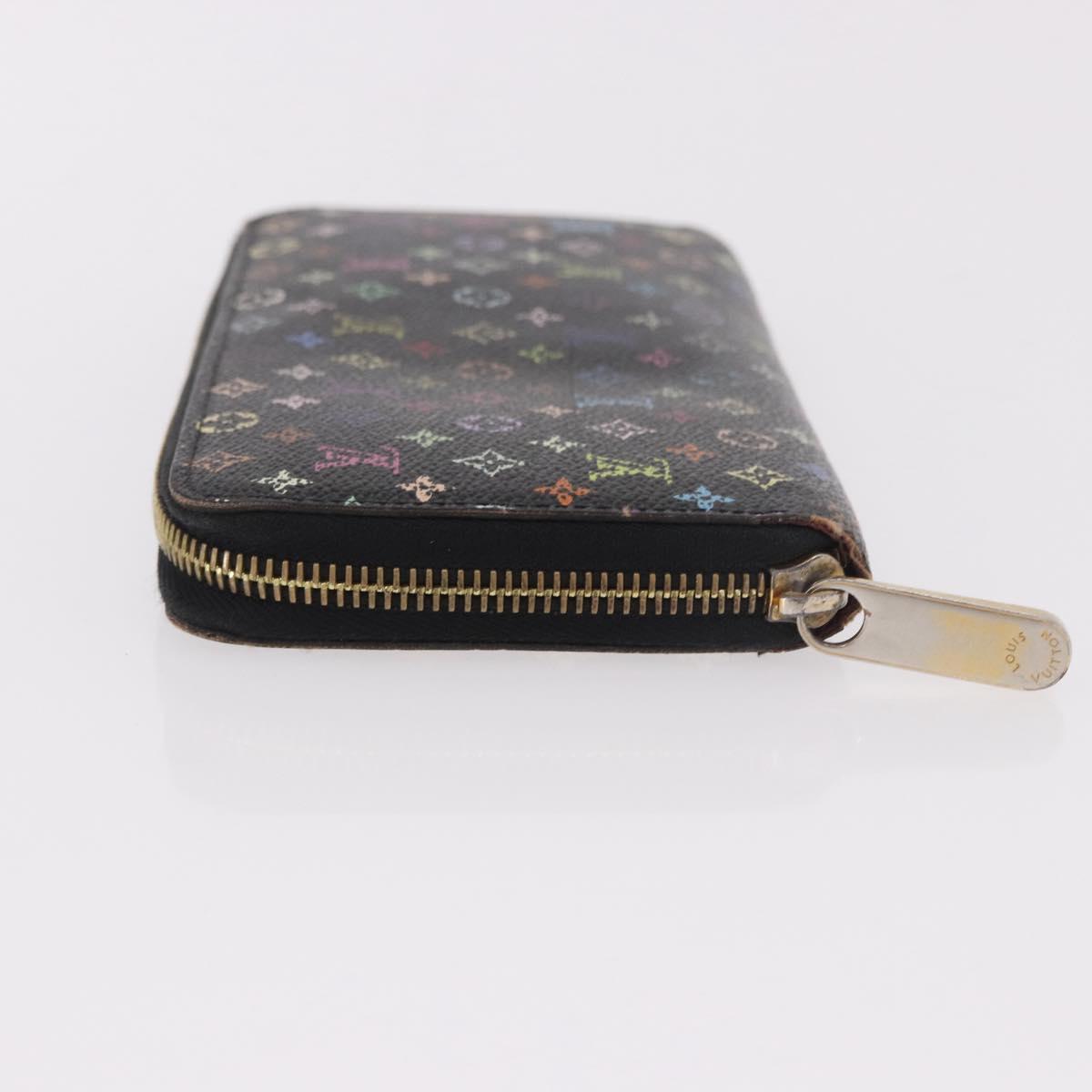 LOUIS VUITTON Monogram Multicolor Zippy Long Wallet Black M60243 LV Auth bs36045