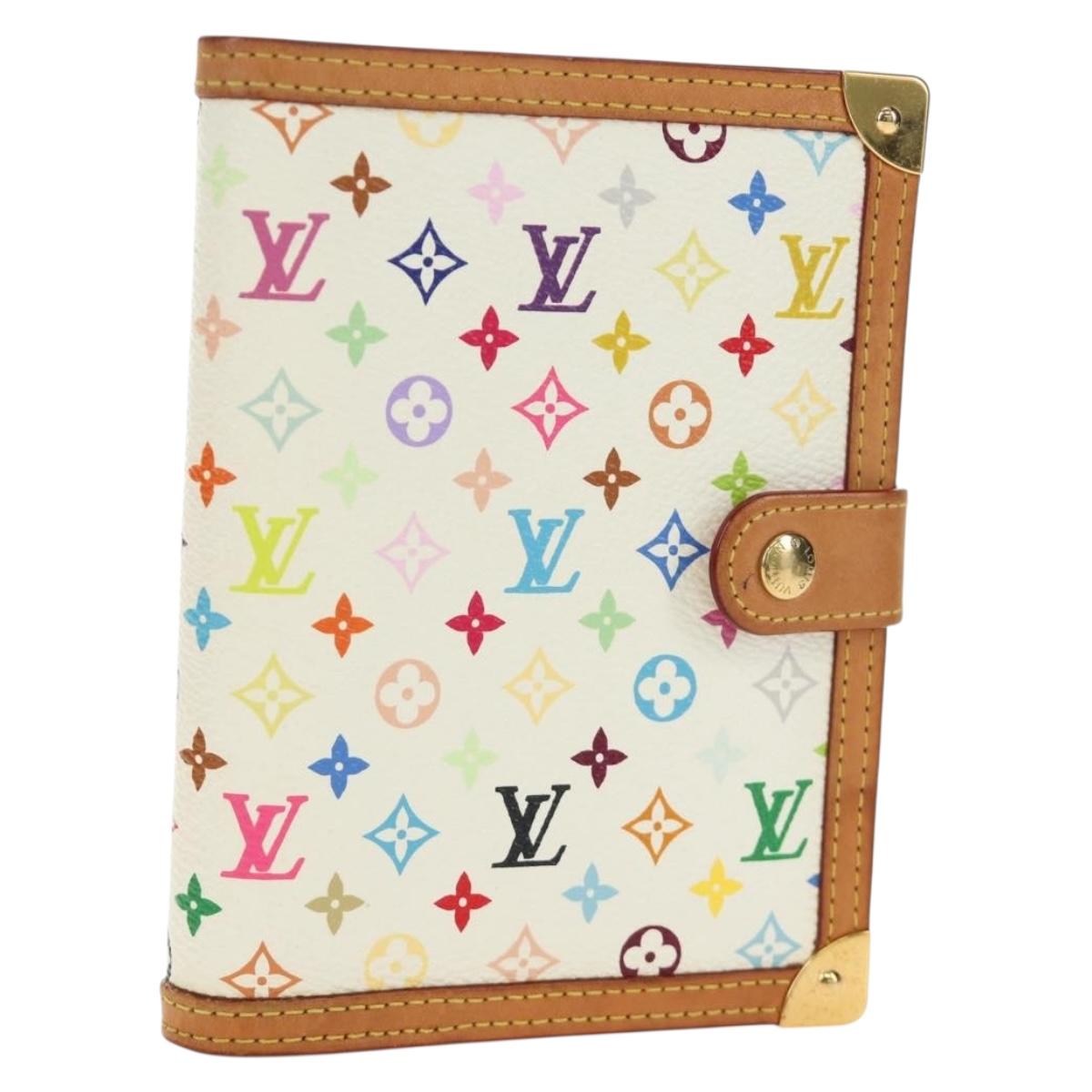 LOUIS VUITTON Monogram Multicolor Agenda PM Planner White R21074 Auth bs36046M