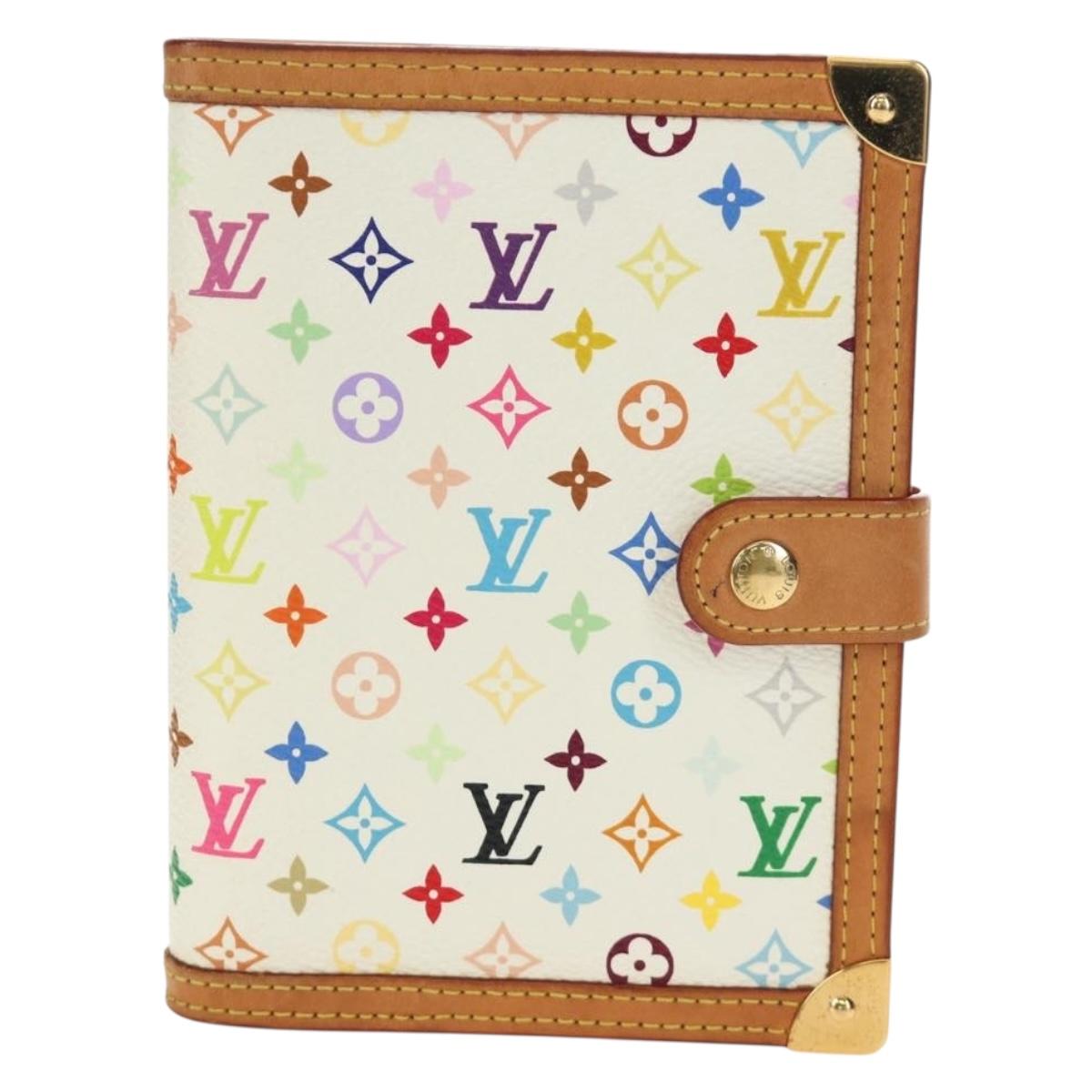 LOUIS VUITTON Monogram Multicolor Agenda PM Planner White R21074 Auth bs36046M
