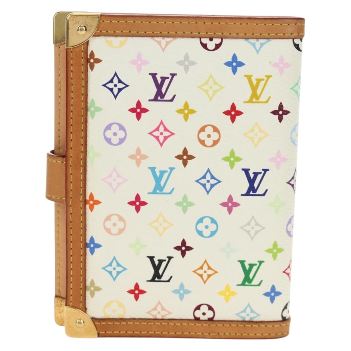 LOUIS VUITTON Monogram Multicolor Agenda PM Planner White R21074 Auth bs36046M