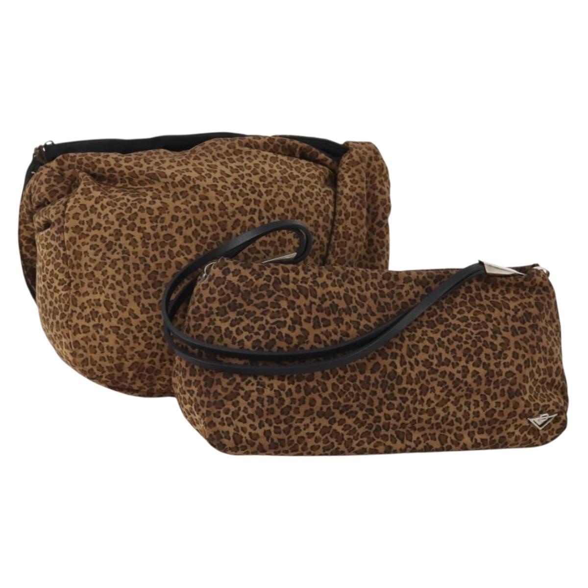 BOTTEGA VENETA Shoulder Bag Nylon 2 Set Brown Auth bs36052