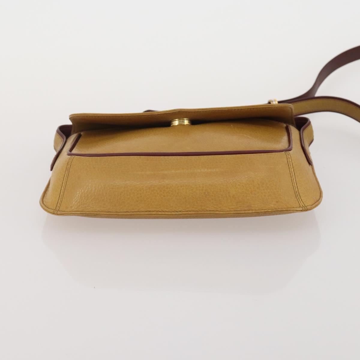 CARTIER Must Line Shoulder Bag Leather 2 Set Bordeaux Yellow Auth bs36054