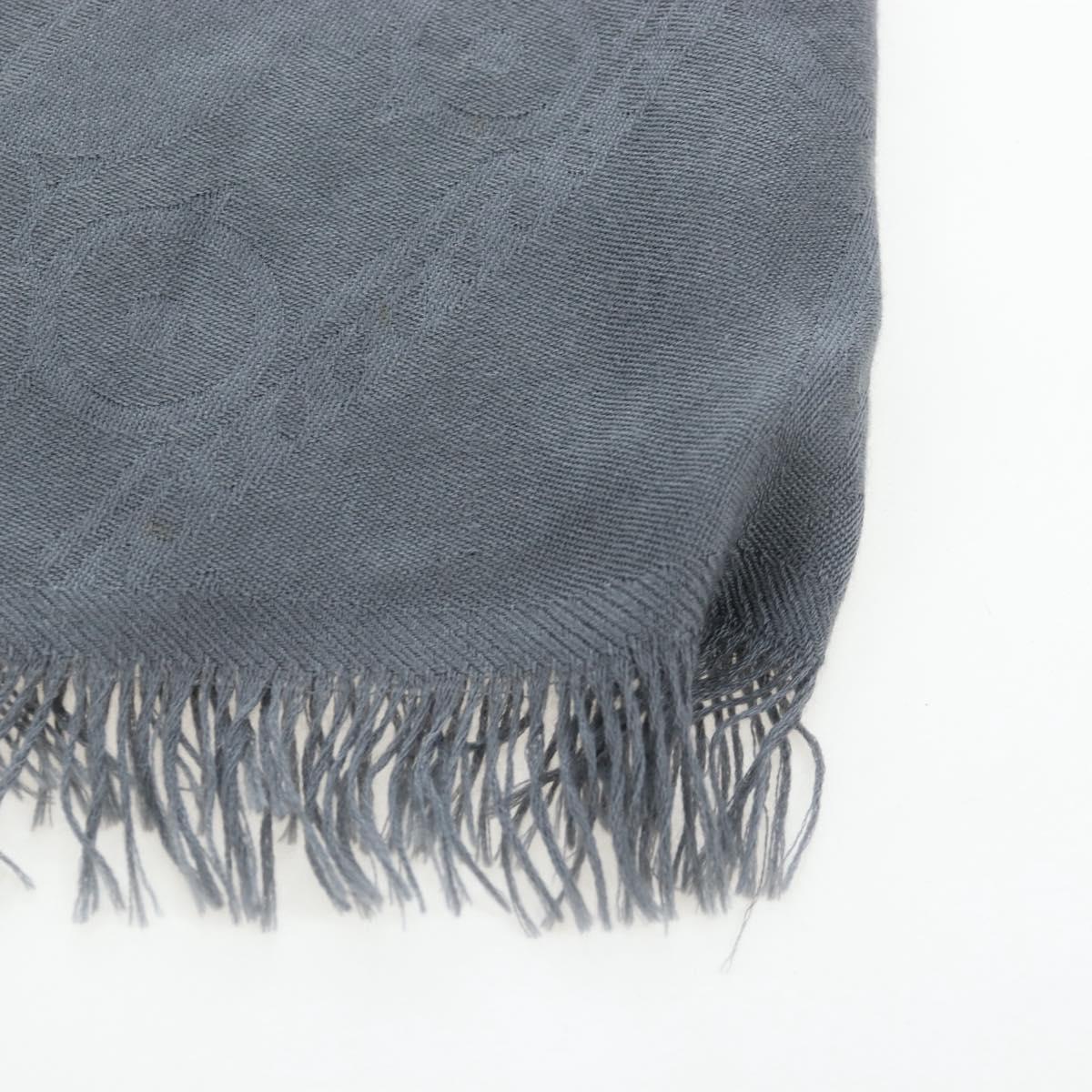 HERMES New Libris Stole Cashmere Gray Auth bs36055