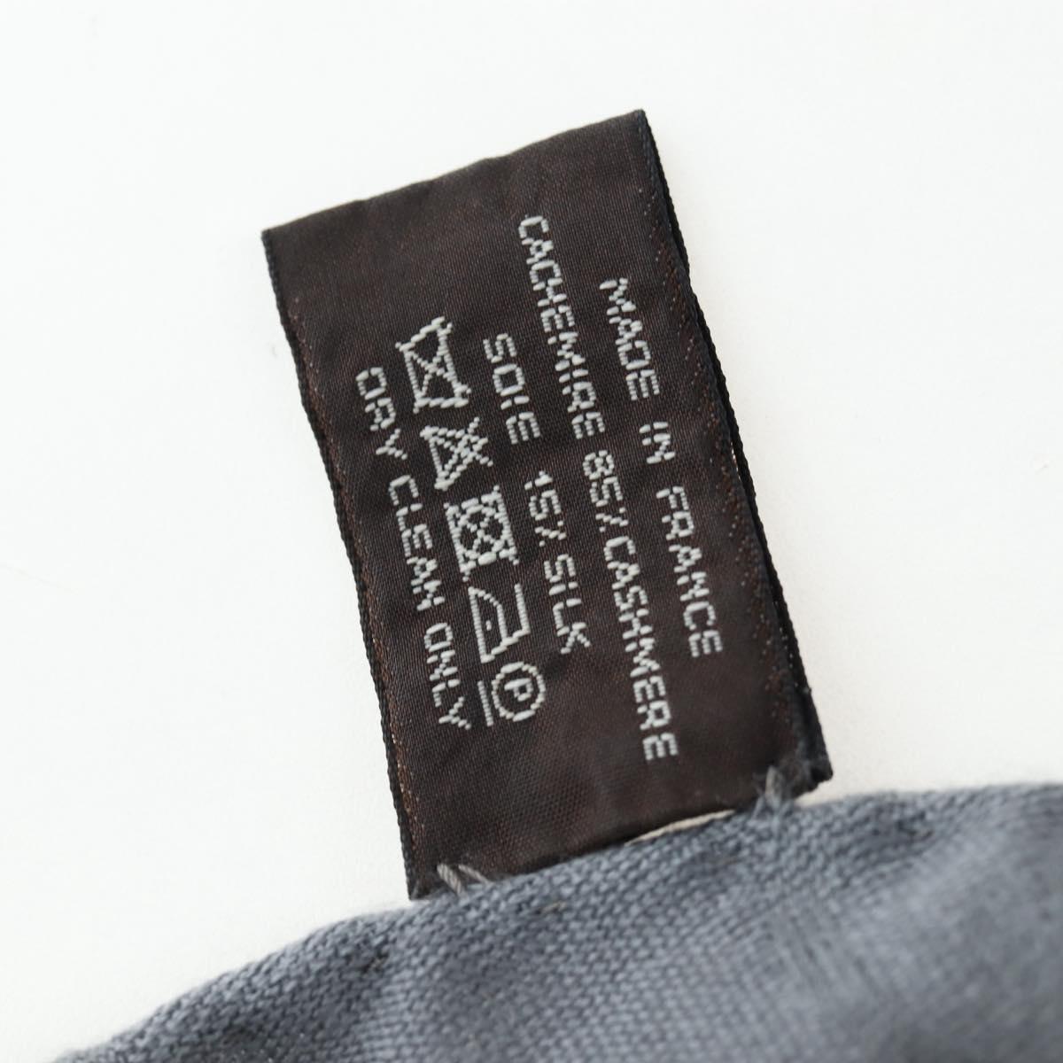 HERMES New Libris Stole Cashmere Gray Auth bs36055