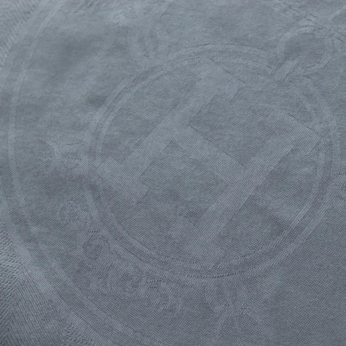 HERMES New Libris Stole Cashmere Gray Auth bs36055