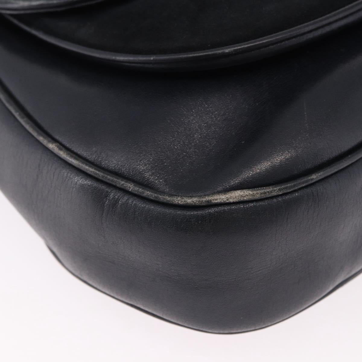CELINE Shoulder Bag Suede Black Gold Auth bs36058