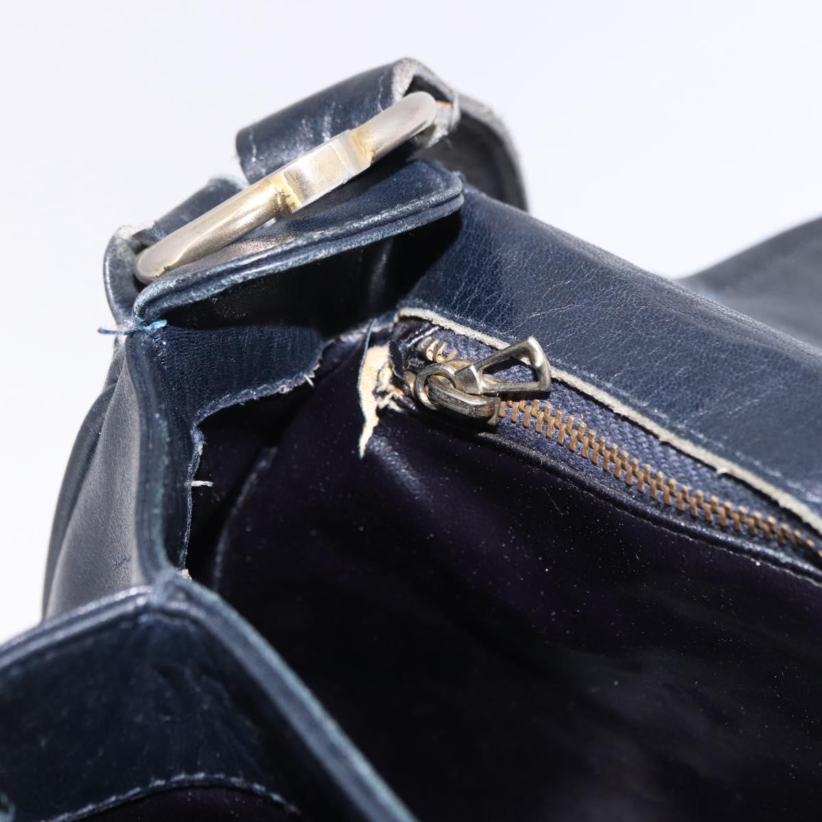 CELINE Shoulder Bag Suede Black Gold Auth bs36058