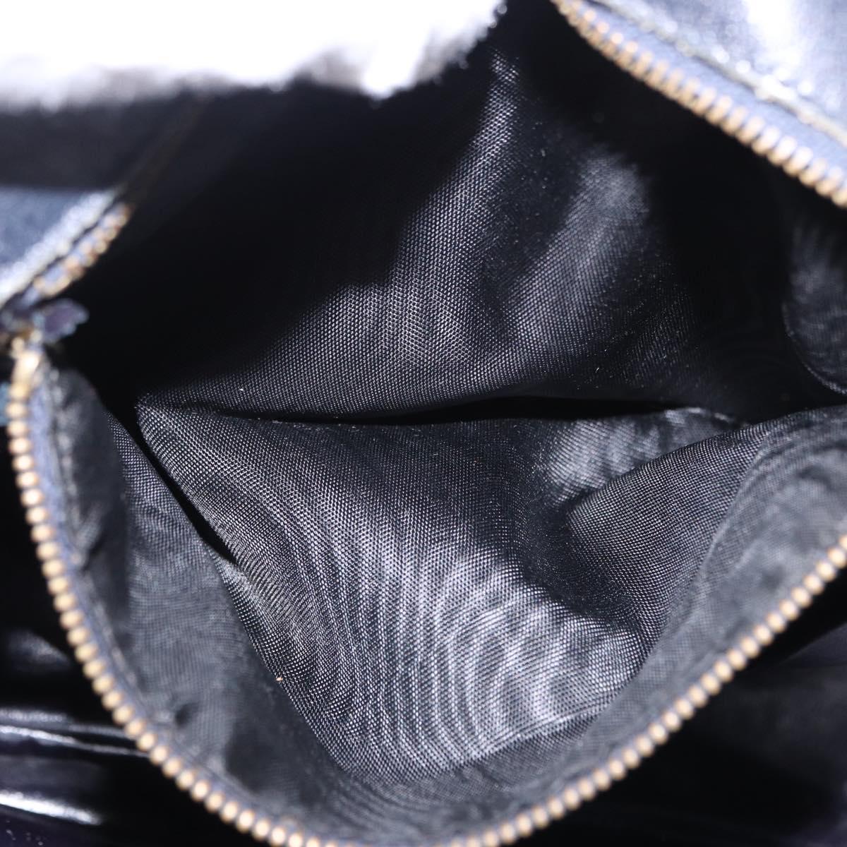 CELINE Shoulder Bag Suede Black Gold Auth bs36058
